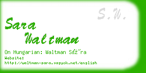 sara waltman business card